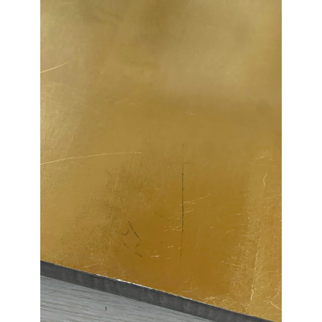 Theodore Alexander Metallic Signature Side Table Gold Leaf Platinum Sycamore Bunching For Sale - Image 6 of 12