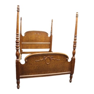 Pulaski Furniture Quarter-Sawn Oak Poster Bed Queen/Double For Sale