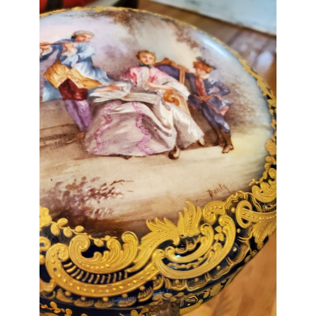 Gold Mid 19th Century Antique Sevres Signed Imperial Palace Jewel Box Gold Overlay For Sale - Image 8 of 10
