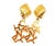 Chanel Chanel Vintage Gold Plated Quilted Argyle Letter Drop Clip on Earrings, A Pair For Sale - Image 4 of 6