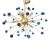 Italian Murano Glass Sputnik Multicolors in Brushed Brass Chandelier For Sale