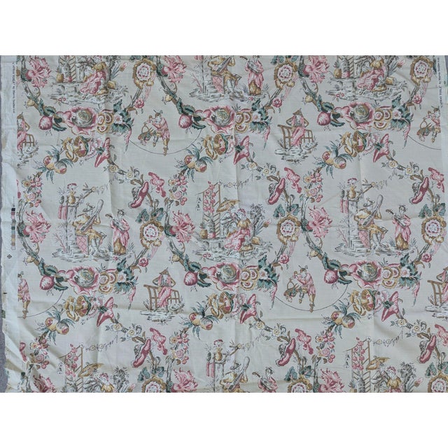 Chinoiserie Toile Fabric 1.27 Yards For Sale - Image 13 of 14