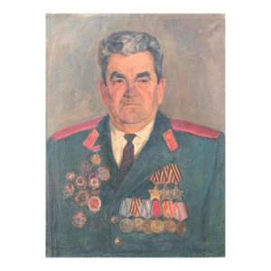 Large Male Portrait Oil Painting Original Ukrainian Artist Sokolovsky g.g. 83.5-61.5 1983