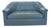 Vintage 1988 Hickory Tavern Furniture Co for Lane Powder Blue Leather Sofa | Soft Curve Postmodern Lounge Couch For Sale