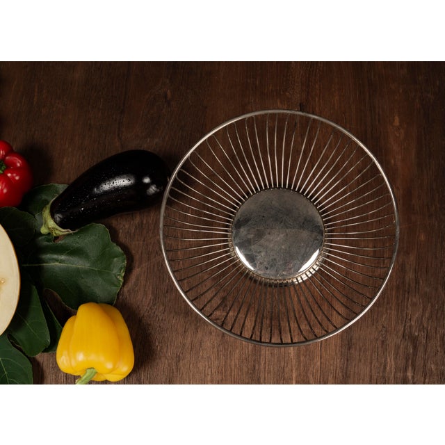 Mid-Century Modern Wire Basket with Silver Plating, 1950s For Sale - Image 6 of 8