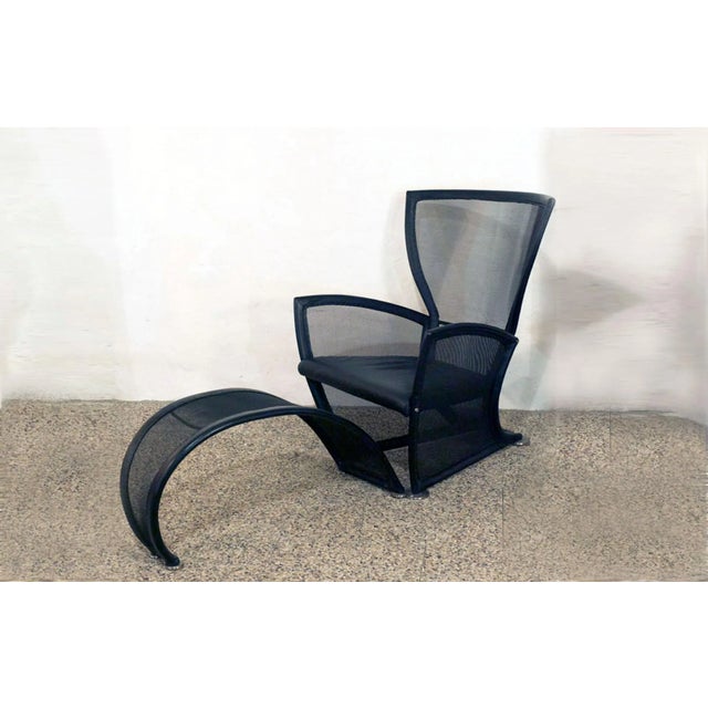 Animal Skin Set of Privè Lounge Chair & Ottoman by Paolo Nava for Alias, 1980s For Sale - Image 7 of 7