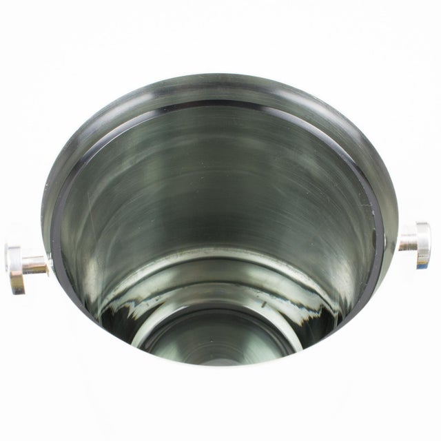Lancel Paris Modernist Barware Silver Plate Ice Bucket Cooler, circa 1970 For Sale - Image 11 of 13