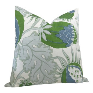 Carnival Floral Pillow Cover in Parakeet Green, 22x22 Pillow For Sale