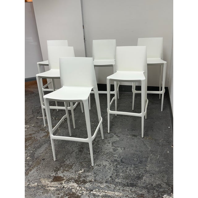 White Mario & Claudio Bellini for Heller Bellini Outdoor Barstools, Set of Six For Sale - Image 8 of 12
