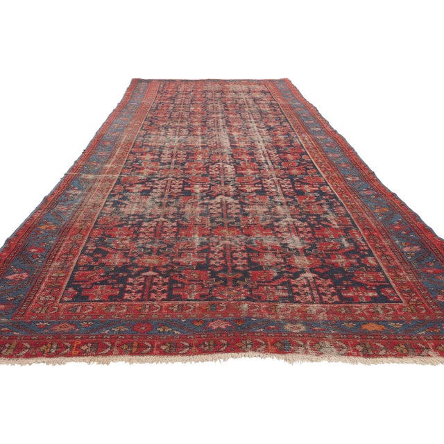 Modern Early 20th Century Antique-Worn Persian Malayer Rug - 04'08 X 12'10 For Sale - Image 3 of 9
