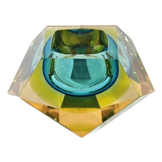 Mid-Century Modern Ashtray in Submerged Glass Murano attributed to Flavio Poli for Seguso, Italy, 1960s For Sale