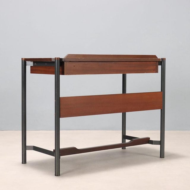 Vintage Mahogany Veneer Dressing Table, Italy, 1960s For Sale - Image 9 of 10