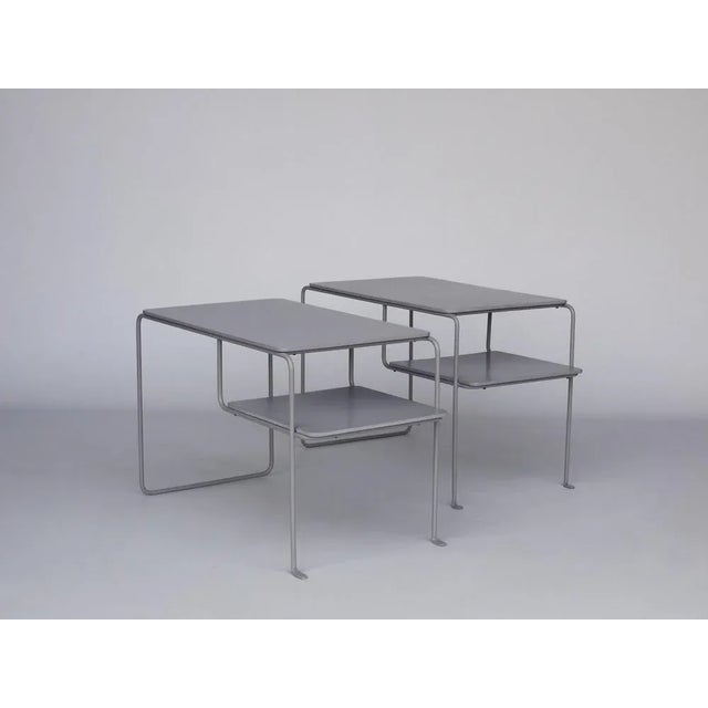 Elmar Berkovich (Hungarian/Dutch 1897-1968). Pair of ‘Beek' side tables for ‘t Spectrum. Designed in 1956 and manufactured...