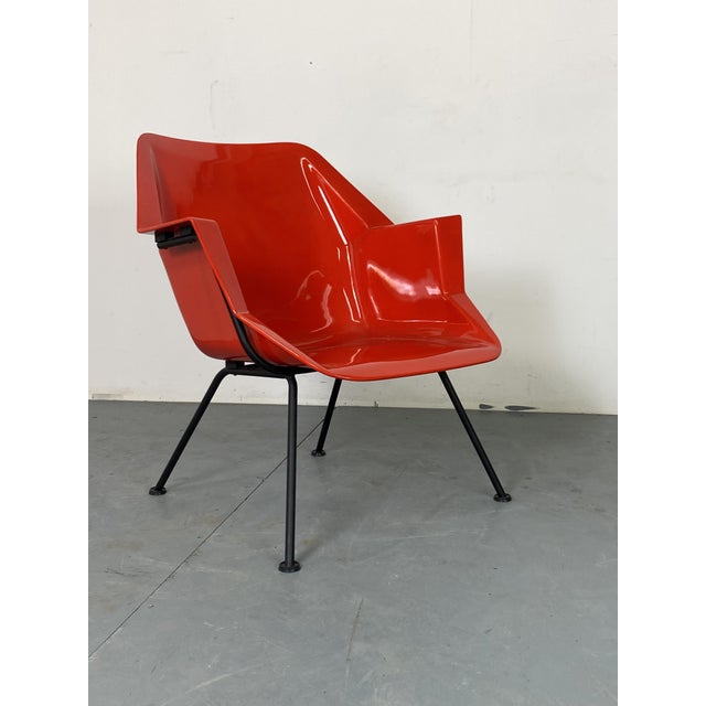 Space Age Modernist Red 416 Lounge Chair by Rietveld and Cordemeyer for Gispen, 1960s For Sale - Image 13 of 16