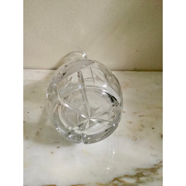 Hollywood Regency Exquisite Cut Crystal Decanter With Frosted Leaf Design For Sale - Image 3 of 5