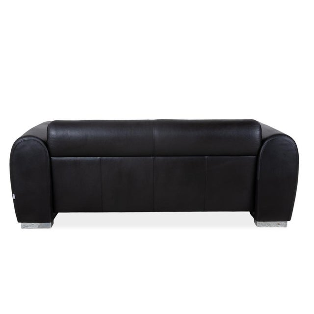 Sumo Leather Two-Seater Black Sofa by Brühl For Sale - Image 11 of 13