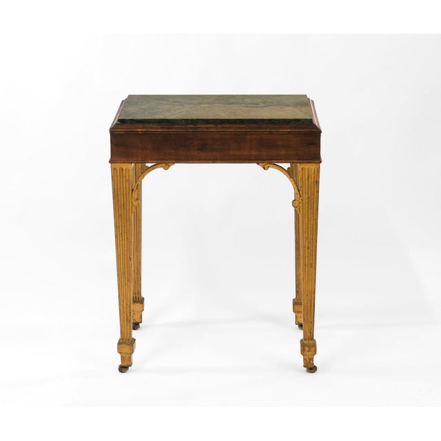 Small Early 19th Century Green Alps Marble, Mahogany and Gilt Console Table For Sale - Image 3 of 18