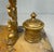 Bronze Antique French Siena Marble Bronze Dual Dolphin Empire Statue Desk Inkwell Stand For Sale - Image 8 of 14