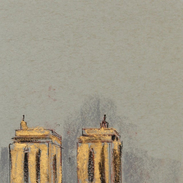 Pastel Study 4 - Original Serene Figurative Cityscape Oil Painting on Paper by Kathleen Keifer For Sale - Image 4 of 6
