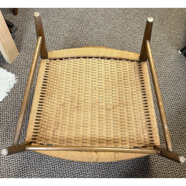 1950s 1950s Illuminati Wikkelso Teak Danish Modern Rush Woven Lounge Chair For Sale - Image 5 of 14
