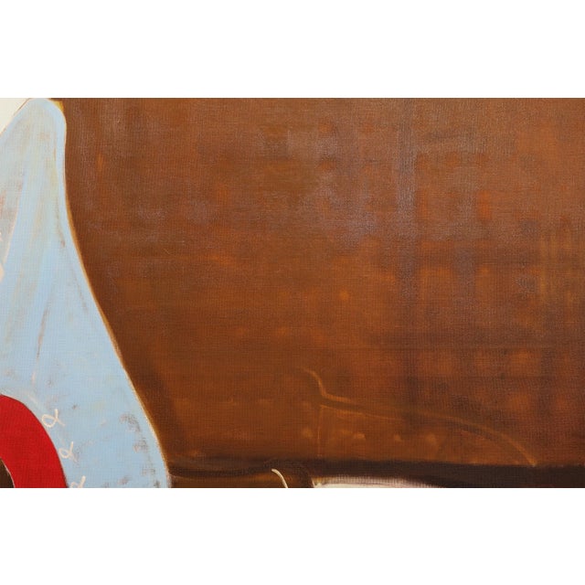 2020s Man on Horseback Oil Painting, Large Equestrian Portrait Painting 170 X 210 Cm For Sale - Image 5 of 11