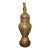 1940s Moroccan Tooled Brass Lamp With Copper and Wood Accents For Sale