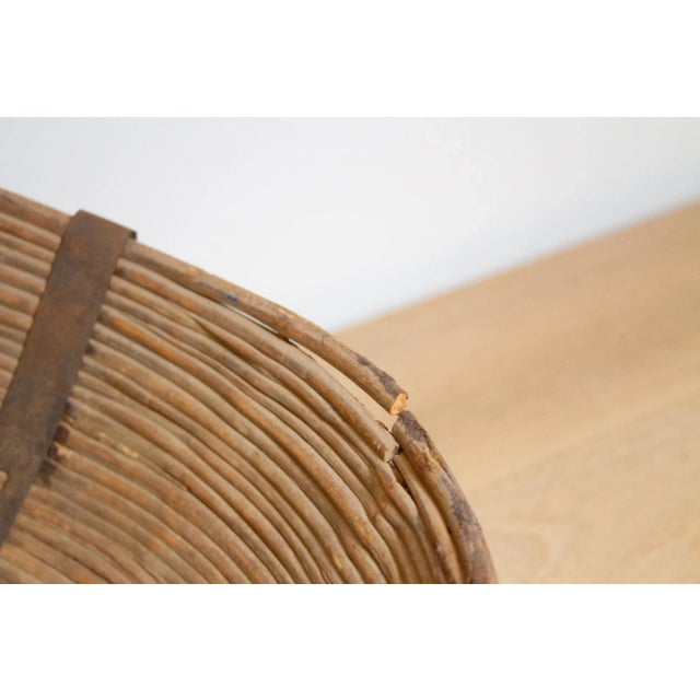 1960s Large Iron Strap Vintage Basket-Digha For Sale - Image 5 of 8