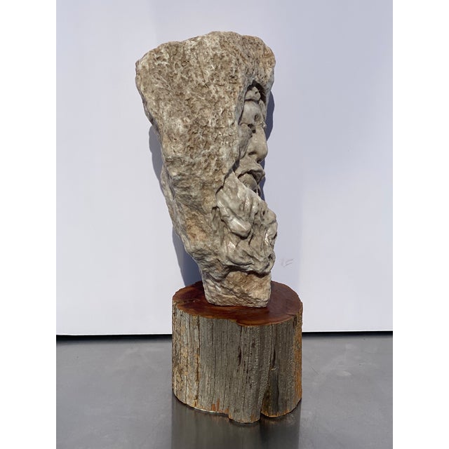 Gray Mid 20th Century Erickson Native American Sculpture on a Solid Wood Base For Sale - Image 8 of 13