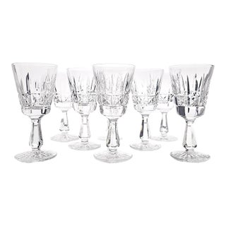 Late 20th Century Waterford Kylemore Irish Lead Crystal Claret Wine Glasses Set of 8 For Sale