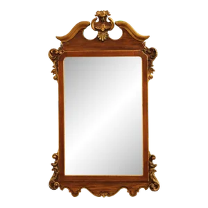 Georgian Style Carved Wood Partial Gilt Mirror