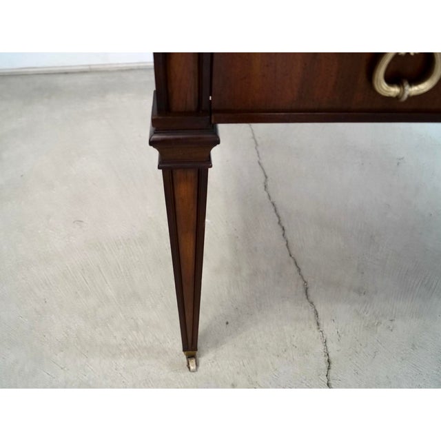 1960’s Hollywood Regency Leather & Brass Trim Writing Desk by Sligh Furniture For Sale - Image 10 of 12