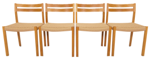 Vintage Dining Chair in Oak by Jorgen Henrik Møller, Set of 4