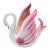 Mid-Century Norcrest Japan Pearlescent Pink & White Ceramic Swan For Sale
