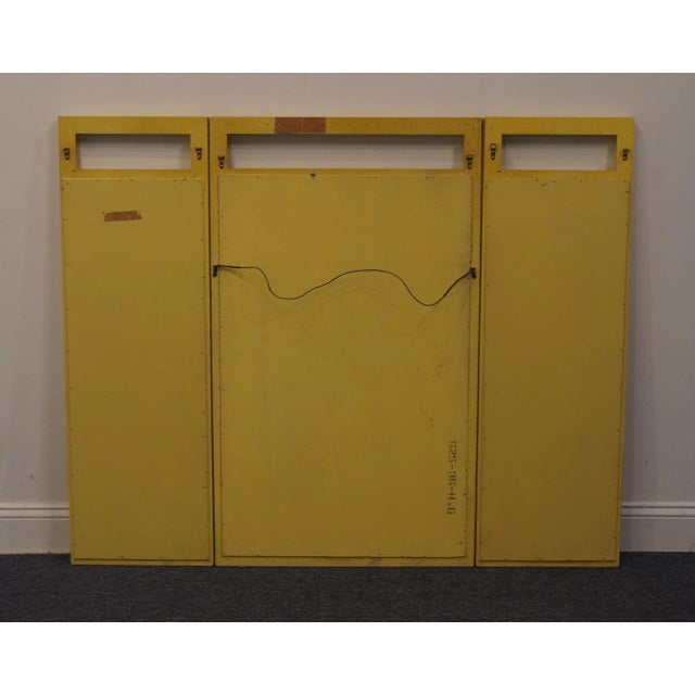 High End Vintage Yellow Painted Asian Inspired Faux Bamboo 56" Tri-View Mirror 625-36 For Sale In Kansas City - Image 6 of 7