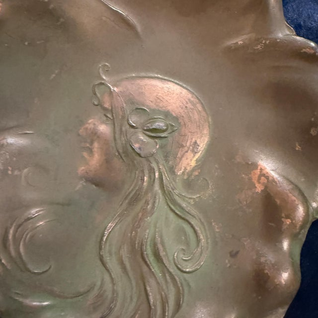 Art Deco Fair Maiden Copper Plate Signed April 4 1906 For Sale - Image 12 of 16