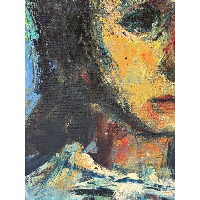 Oil Painting : Vintage Robert Aaron Frame Oil Portrait Painting, 1960 For Sale - Image 4 of 8