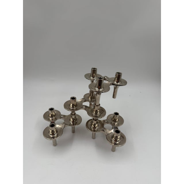 Mid-Century Modern Silver-Plated Taper Holders by Stoff for BMF, West Germany, 1950s, Set of 4 For Sale - Image 10 of 14