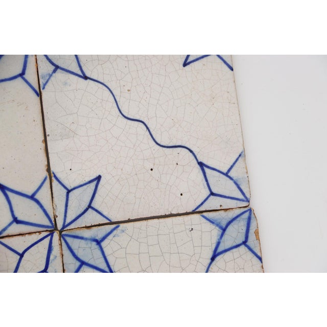 19th Century Antique Portuguese Tiles, Blue & White Set of Four For Sale - Image 11 of 15
