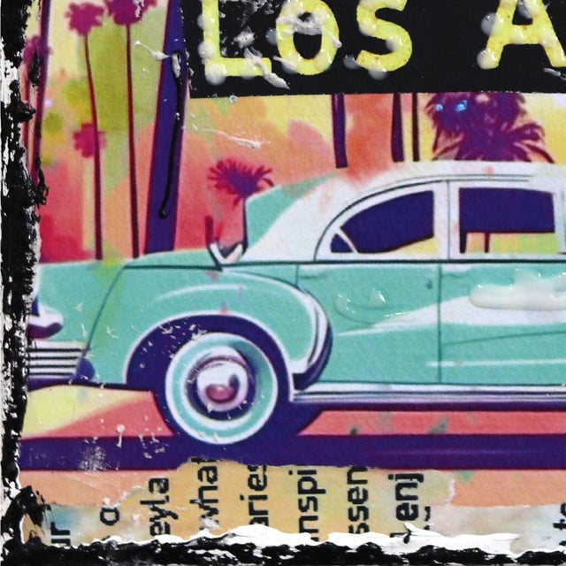 2020s Hello West Hollywood - Original Mixed Media Pop Art Los Angeles Cityscape on Canvas by Marion Duschletta For Sale - Image 5 of 9