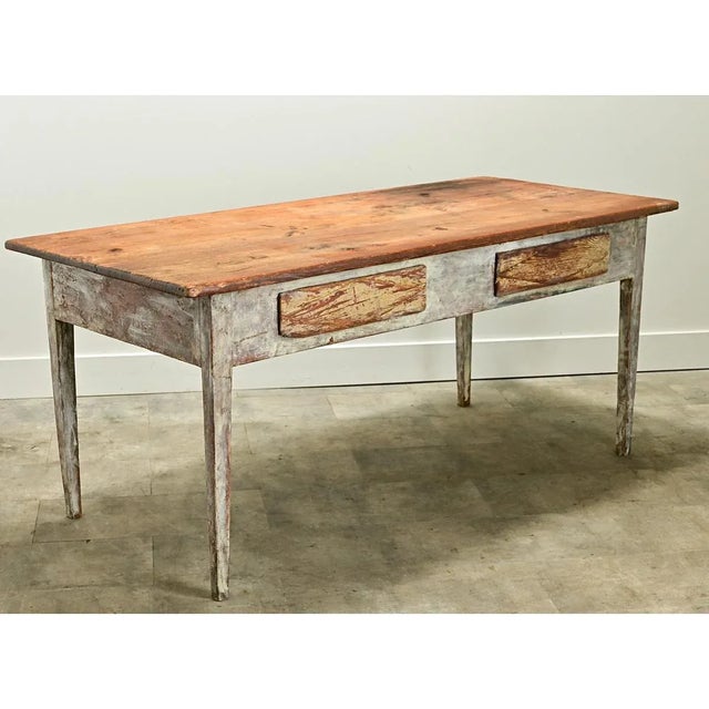 Swedish Gustavian 19th Century Painted Pine Table For Sale - Image 4 of 12