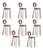 Mary Bar Chairs with Upholstered Legs by Ottiu, Set of 8 For Sale