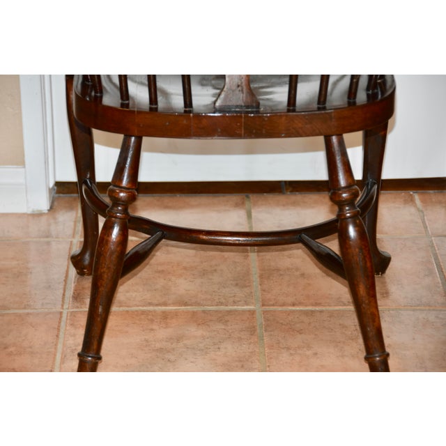 Late 20th Century Vintage Windsor Spindle Wheel Back Armchair For Sale - Image 11 of 13