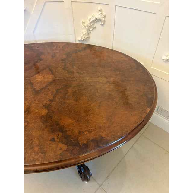Antique Victorian Burr Walnut Dining Table, 1860 For Sale - Image 3 of 14
