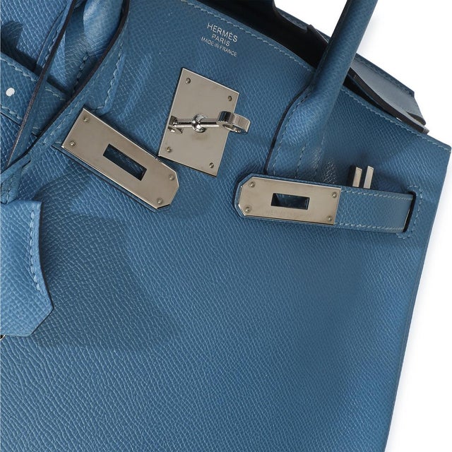 Bleu Brighton Epsom Birkin 30 PHW For Sale - Image 10 of 10