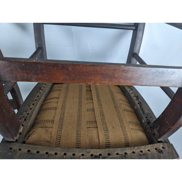 Pair of Vintage Tell City Style Dark Wood Chairs With Black Floral Needlepoint Seats For Sale - Image 13 of 14