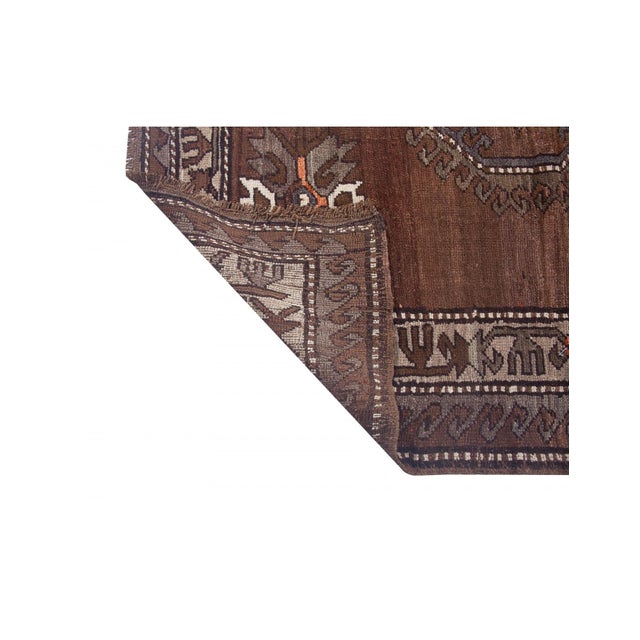1960s Large Vintage Brown Turkish Kars Rug - 7`5" X 12`4" For Sale - Image 5 of 6