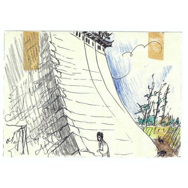 Painting by English artist Ivy Attwell (1895-1985) of Moji, Japan. Attwell traveled extensively all over the world and...