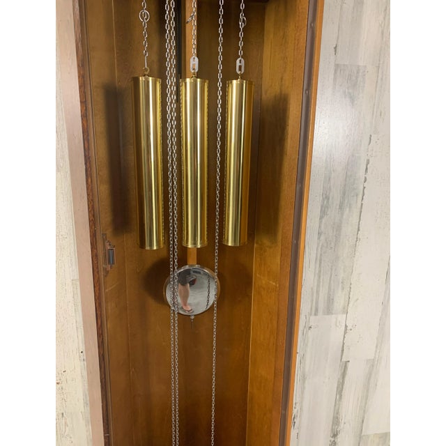 Howard Miller Burl-Wood & Rosewood 8 Day Tall Case Clock For Sale - Image 9 of 12