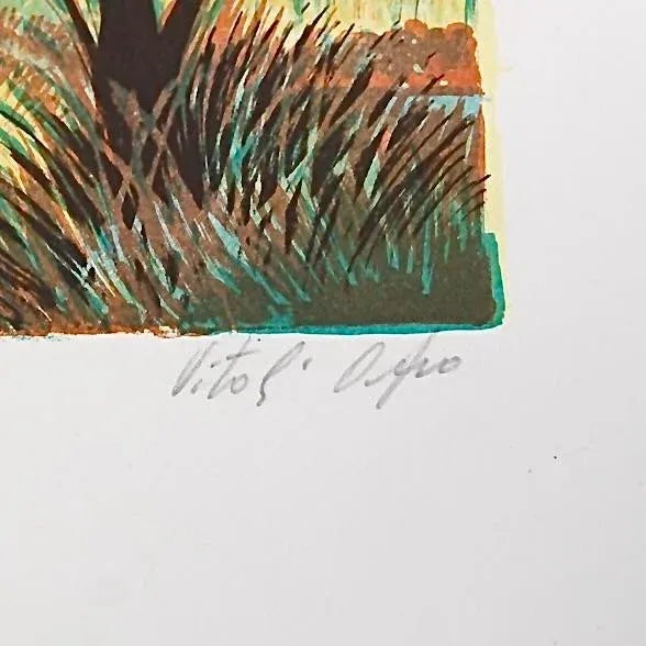 Signed and numbered lithograph by artist Vitali Orfeo features stunning colors and meticulous details of a peaceful,...
