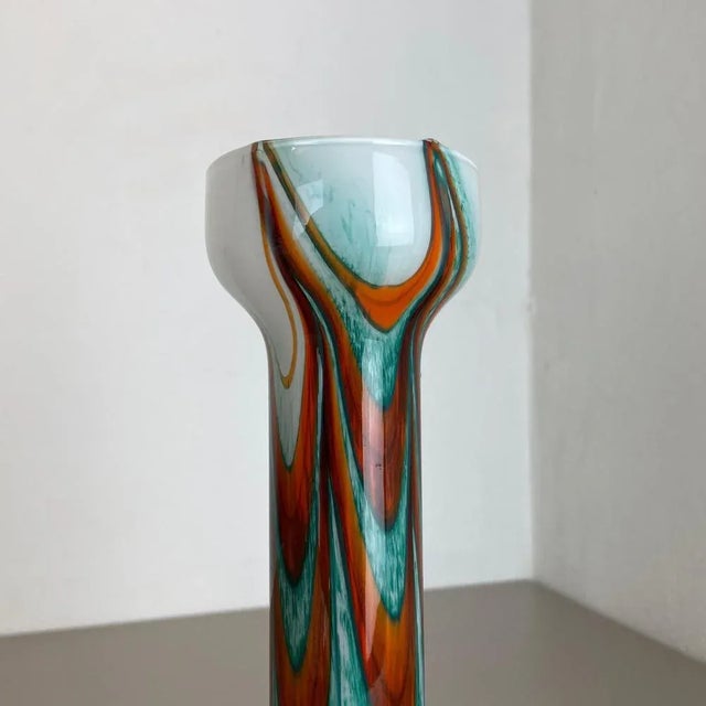 Large Vintage Italian Pop Art Multicolor Opaline Vase, 1970s For Sale - Image 14 of 18
